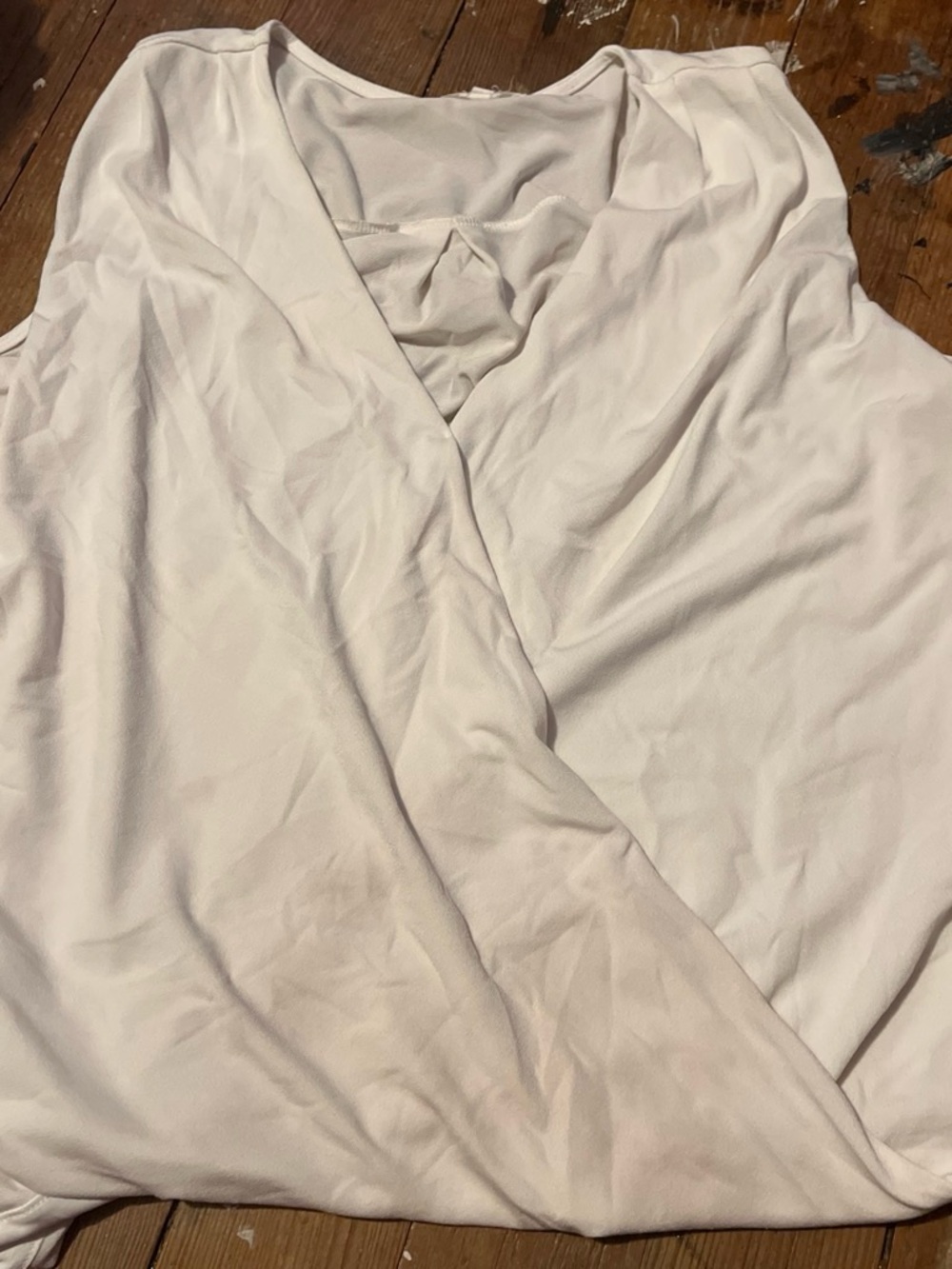 Maurices White Wrap-Front Chemise Blouse